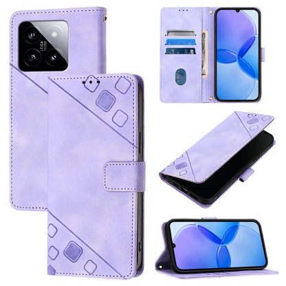 Skin Feel Embossed Leather Phone Case, For Xiaomi 14 Ultra, For Xiaomi 14 Pro, For Xiaomi 14, For Xiaomi Redmi Note 13 5G Global