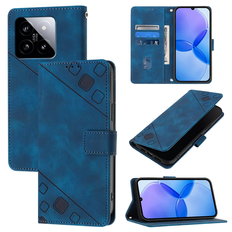 Skin Feel Embossed Leather Phone Case, For Xiaomi 14 Ultra, For Xiaomi 14 Pro, For Xiaomi 14, For Xiaomi Redmi Note 13 5G Global