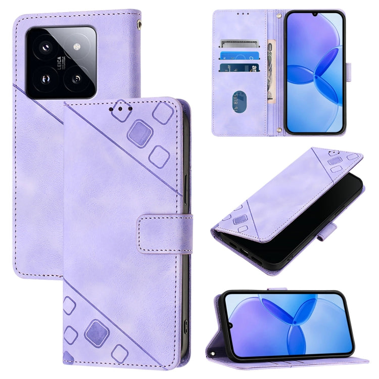 Skin Feel Embossed Leather Phone Case, For Xiaomi 14 Ultra, For Xiaomi 14 Pro, For Xiaomi 14, For Xiaomi Redmi Note 13 5G Global