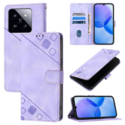 Skin Feel Embossed Leather Phone Case, For Xiaomi 14 Ultra, For Xiaomi 14 Pro, For Xiaomi 14, For Xiaomi Redmi Note 13 5G Global