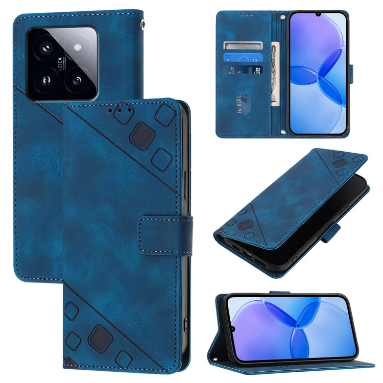 Skin Feel Embossed Leather Phone Case, For Xiaomi 14 Ultra, For Xiaomi 14 Pro, For Xiaomi 14, For Xiaomi Redmi Note 13 5G Global