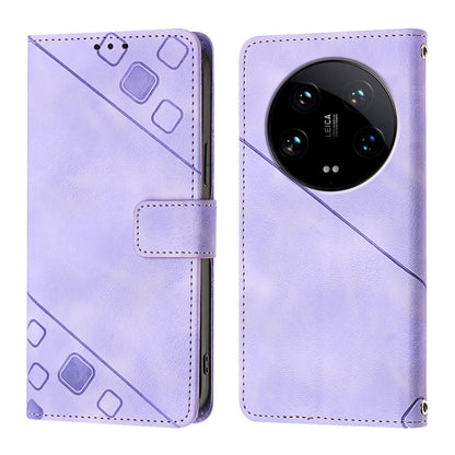 Skin Feel Embossed Leather Phone Case, For Xiaomi 14 Ultra, For Xiaomi 14 Pro, For Xiaomi 14, For Xiaomi Redmi Note 13 5G Global