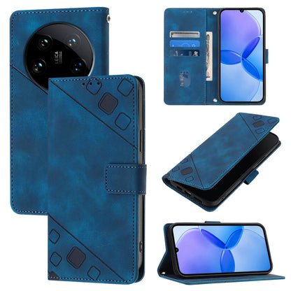 Skin Feel Embossed Leather Phone Case, For Xiaomi 14 Ultra, For Xiaomi 14 Pro, For Xiaomi 14, For Xiaomi Redmi Note 13 5G Global