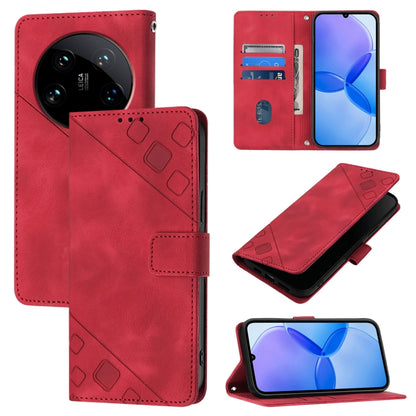 Skin Feel Embossed Leather Phone Case, For Xiaomi 14 Ultra, For Xiaomi 14 Pro, For Xiaomi 14, For Xiaomi Redmi Note 13 5G Global