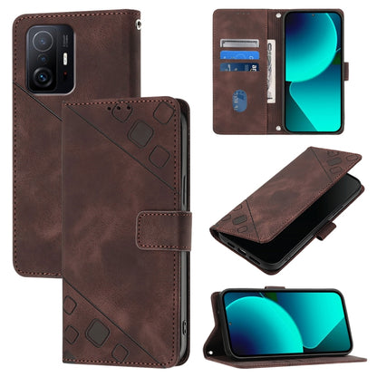 Skin Feel Embossed Leather Phone Case, For Xiaomi Mi 11, For Xiaomi Redmi Note 9 4G / Redmi 10X 4G, For Xiaomi Mi 10T 5G / Mi 10T Pro 5G, For Xiaomi Mi 10T Lite 5G