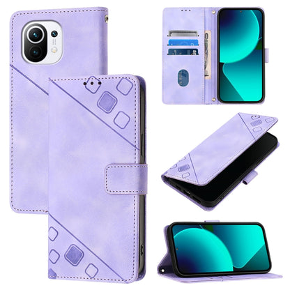 Skin Feel Embossed Leather Phone Case, For Xiaomi Mi 11, For Xiaomi Redmi Note 9 4G / Redmi 10X 4G, For Xiaomi Mi 10T 5G / Mi 10T Pro 5G, For Xiaomi Mi 10T Lite 5G