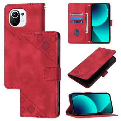Skin Feel Embossed Leather Phone Case, For Xiaomi Mi 11, For Xiaomi Redmi Note 9 4G / Redmi 10X 4G, For Xiaomi Mi 10T 5G / Mi 10T Pro 5G, For Xiaomi Mi 10T Lite 5G