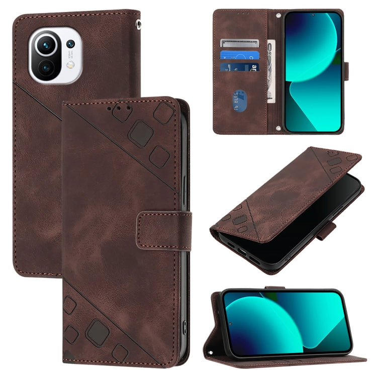 Skin Feel Embossed Leather Phone Case, For Xiaomi Mi 11, For Xiaomi Redmi Note 9 4G / Redmi 10X 4G, For Xiaomi Mi 10T 5G / Mi 10T Pro 5G, For Xiaomi Mi 10T Lite 5G