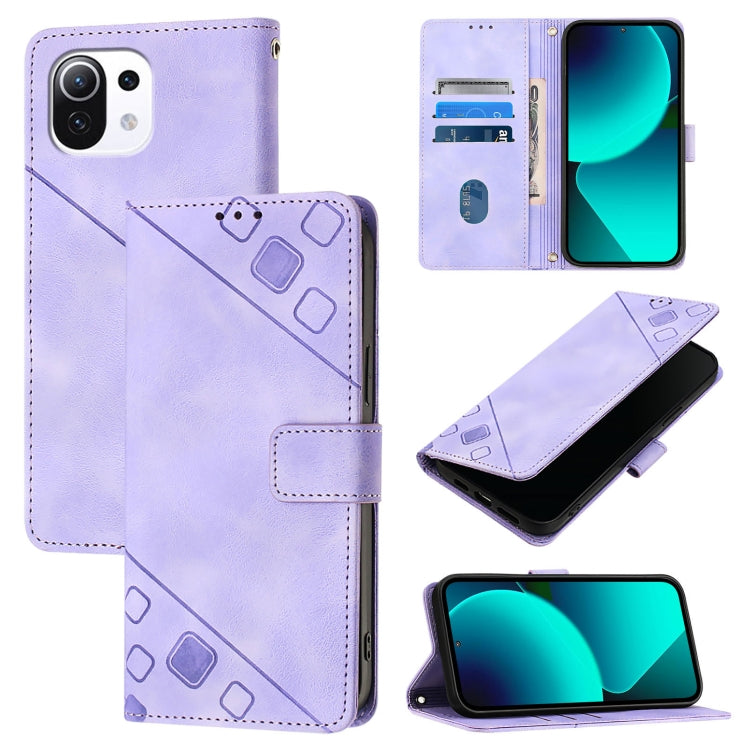 Skin Feel Embossed Leather Phone Case, For Xiaomi Poco F3 / Redmi K40 / K40 Pro, For Xiaomi Poco X3 / Poco X3 Pro, For Xiaomi Mi 11 Lite / Mi 11 Lite 5G, For Xiaomi Mi 11 Ultra