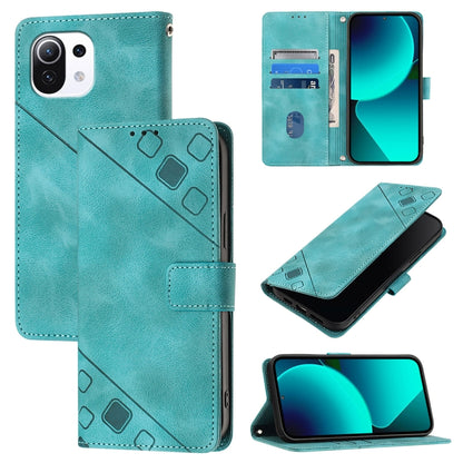 Skin Feel Embossed Leather Phone Case, For Xiaomi Poco F3 / Redmi K40 / K40 Pro, For Xiaomi Poco X3 / Poco X3 Pro, For Xiaomi Mi 11 Lite / Mi 11 Lite 5G, For Xiaomi Mi 11 Ultra