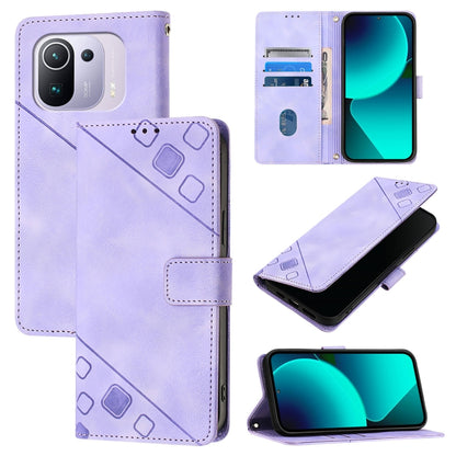 Skin Feel Embossed Leather Phone Case, For Xiaomi Mi 11 Pro, For Xiaomi Redmi Note 10 Pro 4G, For Xiaomi Poco M3 / Redmi 9 Power, For Xiaomi Redmi Note 9T Global