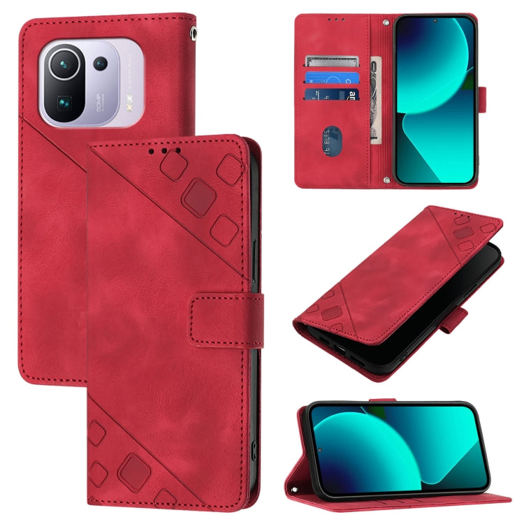Skin Feel Embossed Leather Phone Case, For Xiaomi Mi 11 Pro, For Xiaomi Redmi Note 10 Pro 4G, For Xiaomi Poco M3 / Redmi 9 Power, For Xiaomi Redmi Note 9T Global