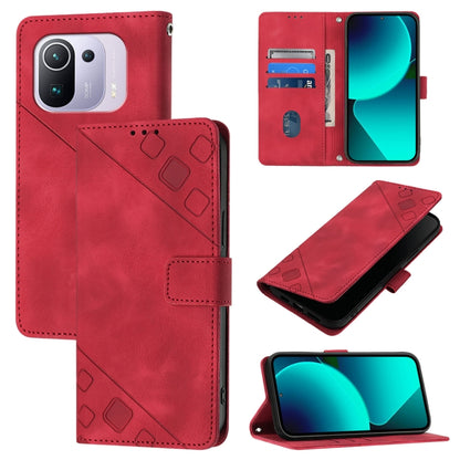 Skin Feel Embossed Leather Phone Case, For Xiaomi Mi 11 Pro, For Xiaomi Redmi Note 10 Pro 4G, For Xiaomi Poco M3 / Redmi 9 Power, For Xiaomi Redmi Note 9T Global