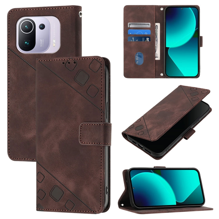 Skin Feel Embossed Leather Phone Case, For Xiaomi Mi 11 Pro, For Xiaomi Redmi Note 10 Pro 4G, For Xiaomi Poco M3 / Redmi 9 Power, For Xiaomi Redmi Note 9T Global