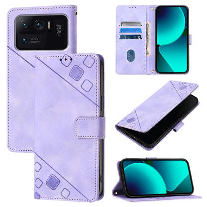 Skin Feel Embossed Leather Phone Case, For Xiaomi Poco F3 / Redmi K40 / K40 Pro, For Xiaomi Poco X3 / Poco X3 Pro, For Xiaomi Mi 11 Lite / Mi 11 Lite 5G, For Xiaomi Mi 11 Ultra