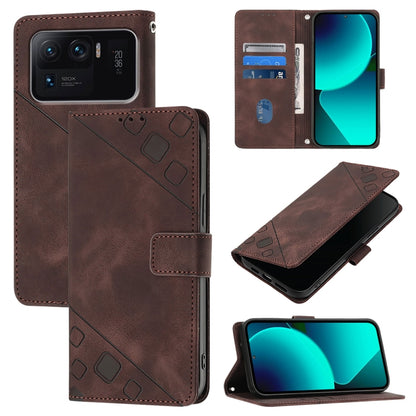 Skin Feel Embossed Leather Phone Case, For Xiaomi Poco F3 / Redmi K40 / K40 Pro, For Xiaomi Poco X3 / Poco X3 Pro, For Xiaomi Mi 11 Lite / Mi 11 Lite 5G, For Xiaomi Mi 11 Ultra