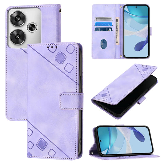 Skin Feel Embossed Leather Phone Case, For Xiaomi Poco F6, For Xiaomi Poco M6 Pro 4G, For Xiaomi Poco X6 Neo 5G Global, For Xiaomi Redmi A3