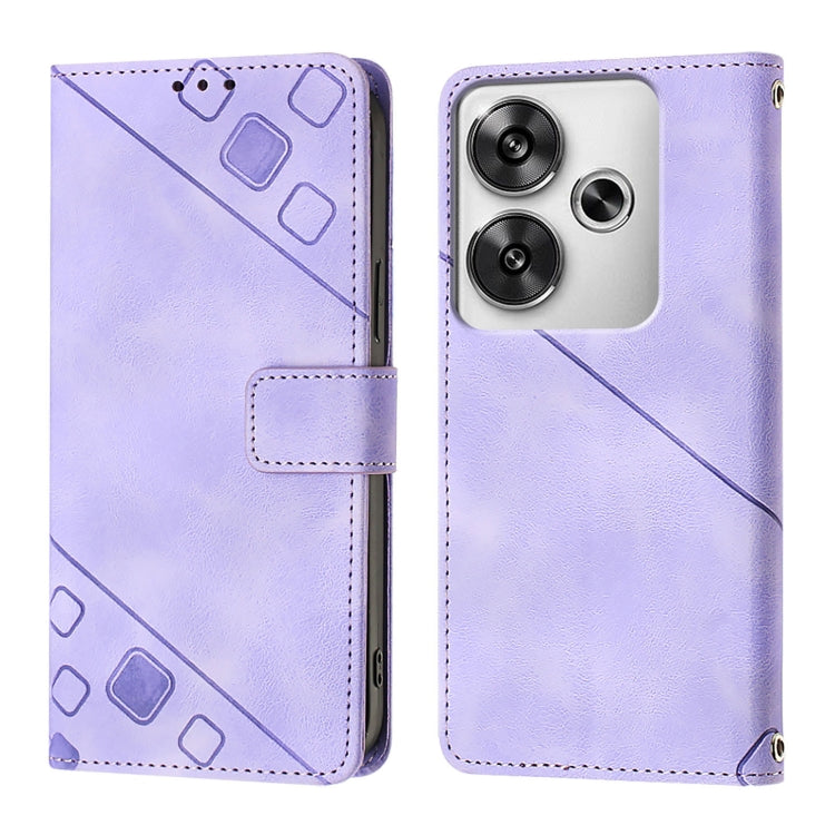 Skin Feel Embossed Leather Phone Case, For Xiaomi Poco F6, For Xiaomi Poco M6 Pro 4G, For Xiaomi Poco X6 Neo 5G Global, For Xiaomi Redmi A3