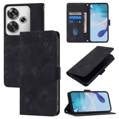 Skin Feel Embossed Leather Phone Case, For Xiaomi Poco F6, For Xiaomi Poco M6 Pro 4G, For Xiaomi Poco X6 Neo 5G Global, For Xiaomi Redmi A3