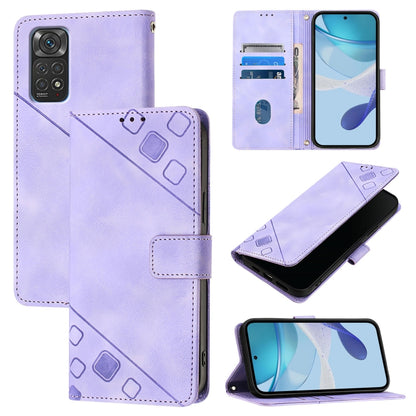 Skin Feel Embossed Leather Phone Case, For Xiaomi Civi 1S, For Xiaomi Poco M4 Pro 5G / Redmi Note 11S 5G, For Xiaomi Poco M2 Pro / Redmi Note 10 Lite, For Xiaomi 11T / 11T Pro