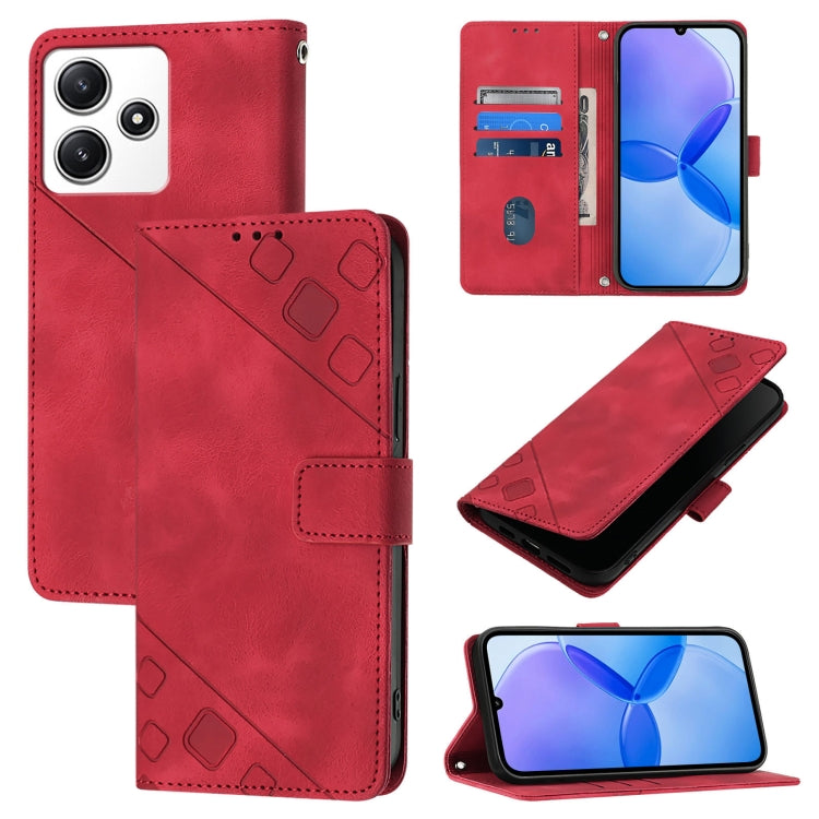 Skin Feel Embossed Leather Phone Case, For Xiaomi Redmi 13C, For Xiaomi Redmi Note 13 Pro+ 5G, For Xiaomi Redmi Note 13 Pro 5G Global, For Xiaomi Poco M6 Pro 5G / Redmi 12 4G / 5G