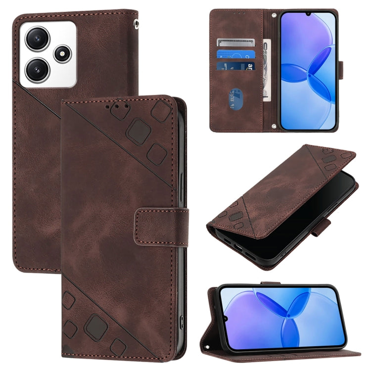 Skin Feel Embossed Leather Phone Case, For Xiaomi Redmi 13C, For Xiaomi Redmi Note 13 Pro+ 5G, For Xiaomi Redmi Note 13 Pro 5G Global, For Xiaomi Poco M6 Pro 5G / Redmi 12 4G / 5G