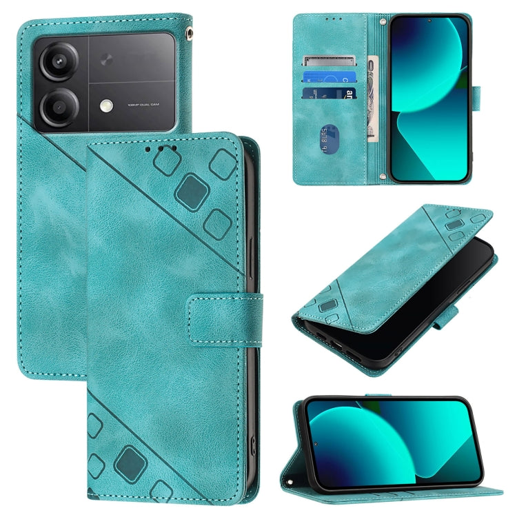 Skin Feel Embossed Leather Phone Case, For Xiaomi Poco F6, For Xiaomi Poco M6 Pro 4G, For Xiaomi Poco X6 Neo 5G Global, For Xiaomi Redmi A3
