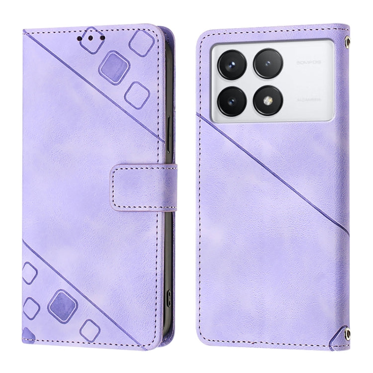 Skin Feel Embossed Leather Phone Case, For Xiaomi Redmi K70 / K70 Pro, For Xiaomi 13T, For Xiaomi Poco F5 5G/Redmi Note 12 Turbo, For Xiaomi Poco F5 Pro 5G/Redmi K60