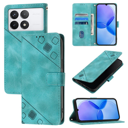 Skin Feel Embossed Leather Phone Case, For Xiaomi Redmi K70 / K70 Pro, For Xiaomi 13T, For Xiaomi Poco F5 5G/Redmi Note 12 Turbo, For Xiaomi Poco F5 Pro 5G/Redmi K60