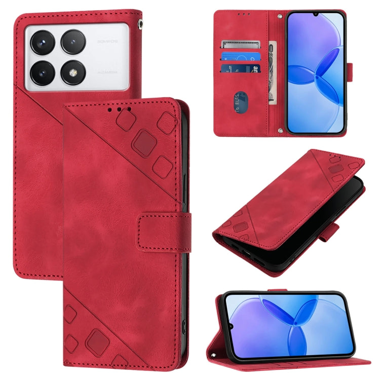 Skin Feel Embossed Leather Phone Case, For Xiaomi Redmi K70 / K70 Pro, For Xiaomi 13T, For Xiaomi Poco F5 5G/Redmi Note 12 Turbo, For Xiaomi Poco F5 Pro 5G/Redmi K60
