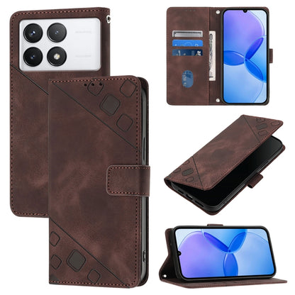 Skin Feel Embossed Leather Phone Case, For Xiaomi Redmi K70 / K70 Pro, For Xiaomi 13T, For Xiaomi Poco F5 5G/Redmi Note 12 Turbo, For Xiaomi Poco F5 Pro 5G/Redmi K60
