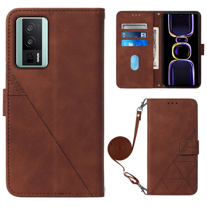 Crossbody 3D Embossed Flip Leather Phone Case, For Xiaomi Redmi Note 12S 4G Global, For Xiaomi Poco F5 5G/Redmi Note 12 Turbo, For Xiaomi Poco F5 Pro 5G/Redmi K60