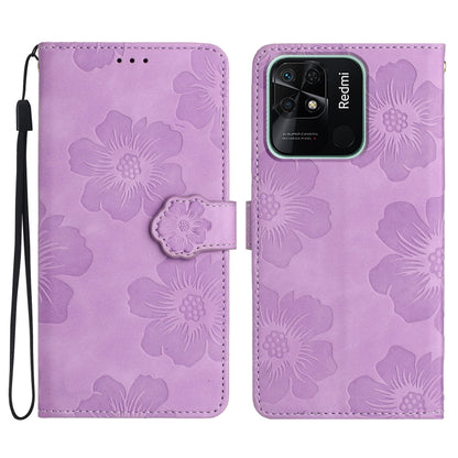 Flower Embossing Pattern Leather Phone Case, For Xiaomi Redmi 10, For Xiaomi Redmi 10 2022, For Xiaomi Redmi 10C, For Xiaomi Redmi A1
