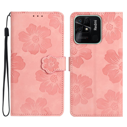 Flower Embossing Pattern Leather Phone Case, For Xiaomi Redmi 10, For Xiaomi Redmi 10 2022, For Xiaomi Redmi 10C, For Xiaomi Redmi A1