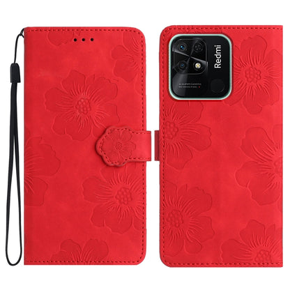 Flower Embossing Pattern Leather Phone Case, For Xiaomi Redmi 10, For Xiaomi Redmi 10 2022, For Xiaomi Redmi 10C, For Xiaomi Redmi A1