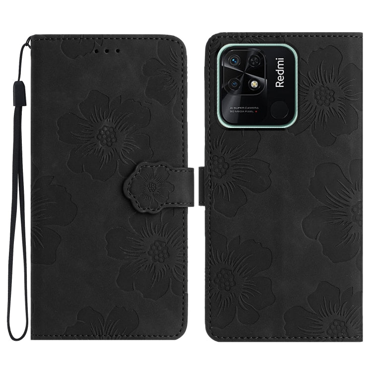 Flower Embossing Pattern Leather Phone Case, For Xiaomi Redmi 10, For Xiaomi Redmi 10 2022, For Xiaomi Redmi 10C, For Xiaomi Redmi A1