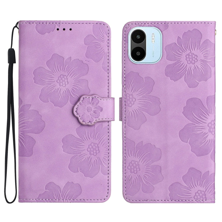 Flower Embossing Pattern Leather Phone Case, For Xiaomi Redmi 10, For Xiaomi Redmi 10 2022, For Xiaomi Redmi 10C, For Xiaomi Redmi A1