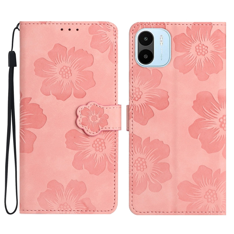 Flower Embossing Pattern Leather Phone Case, For Xiaomi Redmi 10, For Xiaomi Redmi 10 2022, For Xiaomi Redmi 10C, For Xiaomi Redmi A1