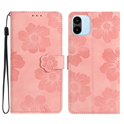 Flower Embossing Pattern Leather Phone Case, For Xiaomi Redmi 10, For Xiaomi Redmi 10 2022, For Xiaomi Redmi 10C, For Xiaomi Redmi A1