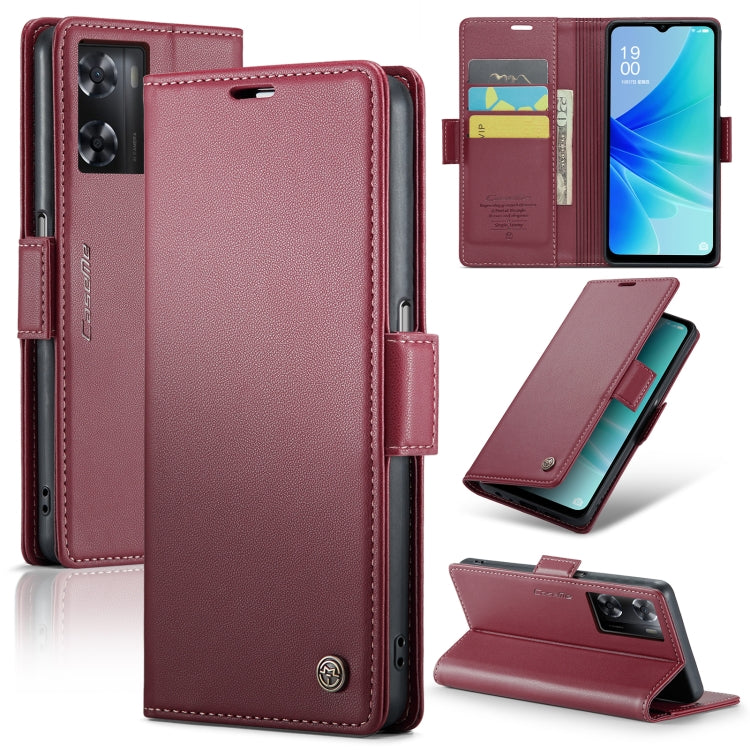 CaseMe 023 Butterfly Buckle Litchi Texture RFID Anti-theft Leather Phone Case, For OPPO A78 4G, For OPPO A77s, For OPPO Reno8 Pro 5G Global, For OPPO Reno7 Z Global/Reno7 Lite Global