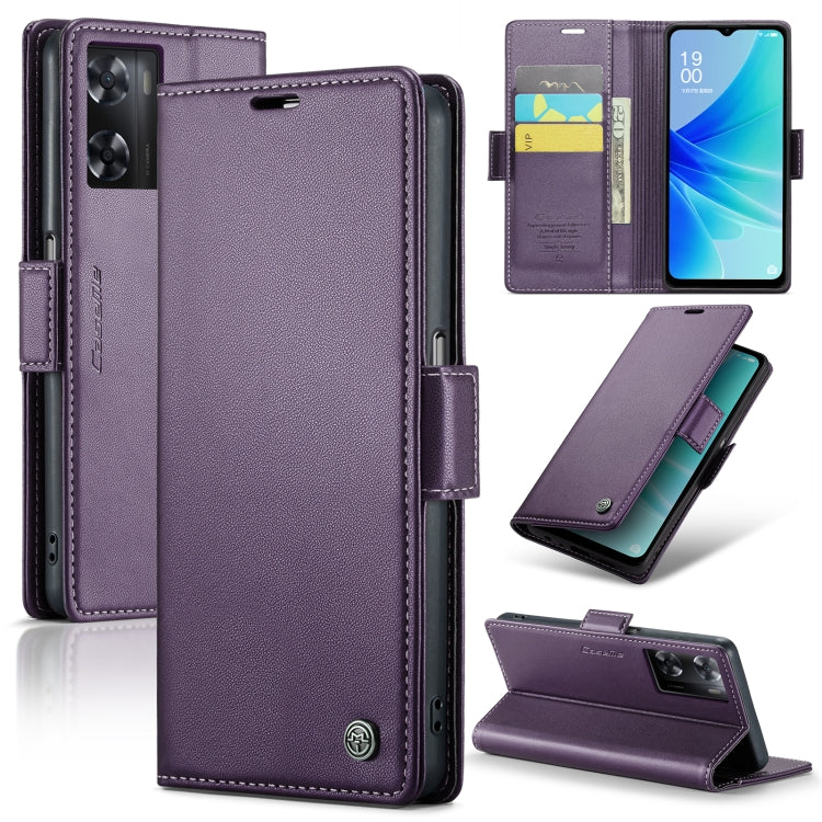 CaseMe 023 Butterfly Buckle Litchi Texture RFID Anti-theft Leather Phone Case, For OPPO A78 4G, For OPPO A77s, For OPPO Reno8 Pro 5G Global, For OPPO Reno7 Z Global/Reno7 Lite Global