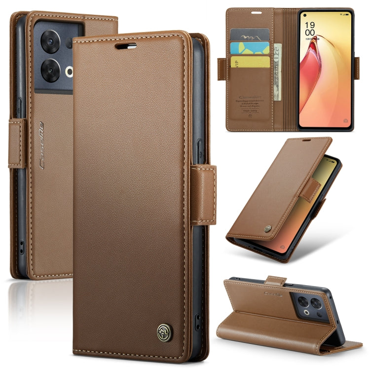 CaseMe 023 Butterfly Buckle Litchi Texture RFID Anti-theft Leather Phone Case, For OPPO A78 4G, For OPPO A77s, For OPPO Reno8 Pro 5G Global, For OPPO Reno7 Z Global/Reno7 Lite Global
