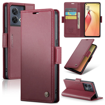 CaseMe 023 Butterfly Buckle Litchi Texture RFID Anti-theft Leather Phone Case, For OPPO A78 4G, For OPPO A77s, For OPPO Reno8 Pro 5G Global, For OPPO Reno7 Z Global/Reno7 Lite Global