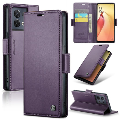 CaseMe 023 Butterfly Buckle Litchi Texture RFID Anti-theft Leather Phone Case, For OPPO A78 4G, For OPPO A77s, For OPPO Reno8 Pro 5G Global, For OPPO Reno7 Z Global/Reno7 Lite Global