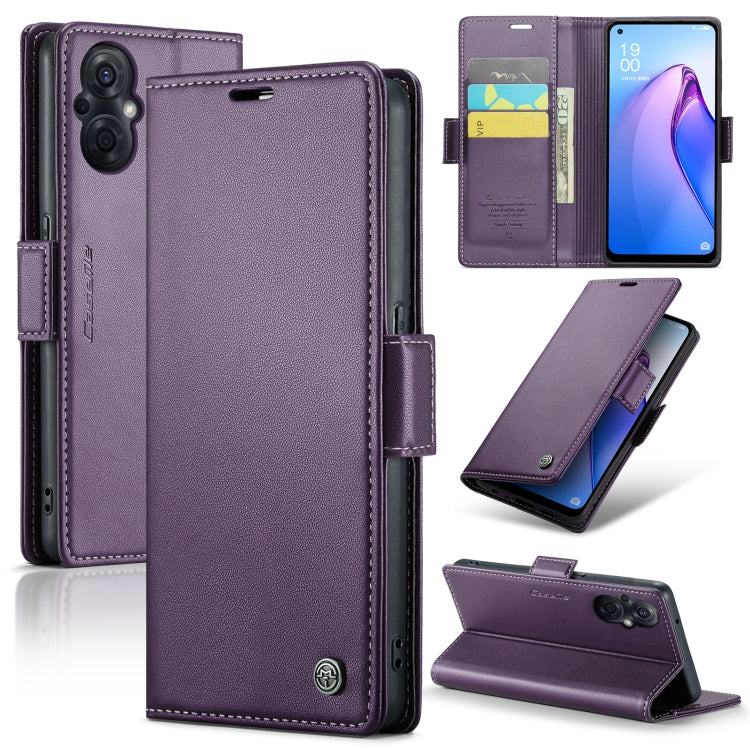 CaseMe 023 Butterfly Buckle Litchi Texture RFID Anti-theft Leather Phone Case, For OPPO Reno8 Lite Global, For OPPO Reno7 4G Indonesia/F21 Pro 4G/Reno8 4G, For OPPO F21 Pro 5G Globa/Reno8 Z Global, For OPPO Reno8 T 5G/A1 Pro 5G