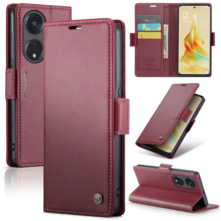 CaseMe 023 Butterfly Buckle Litchi Texture RFID Anti-theft Leather Phone Case, For OPPO Reno8 Lite Global, For OPPO Reno7 4G Indonesia/F21 Pro 4G/Reno8 4G, For OPPO F21 Pro 5G Globa/Reno8 Z Global, For OPPO Reno8 T 5G/A1 Pro 5G