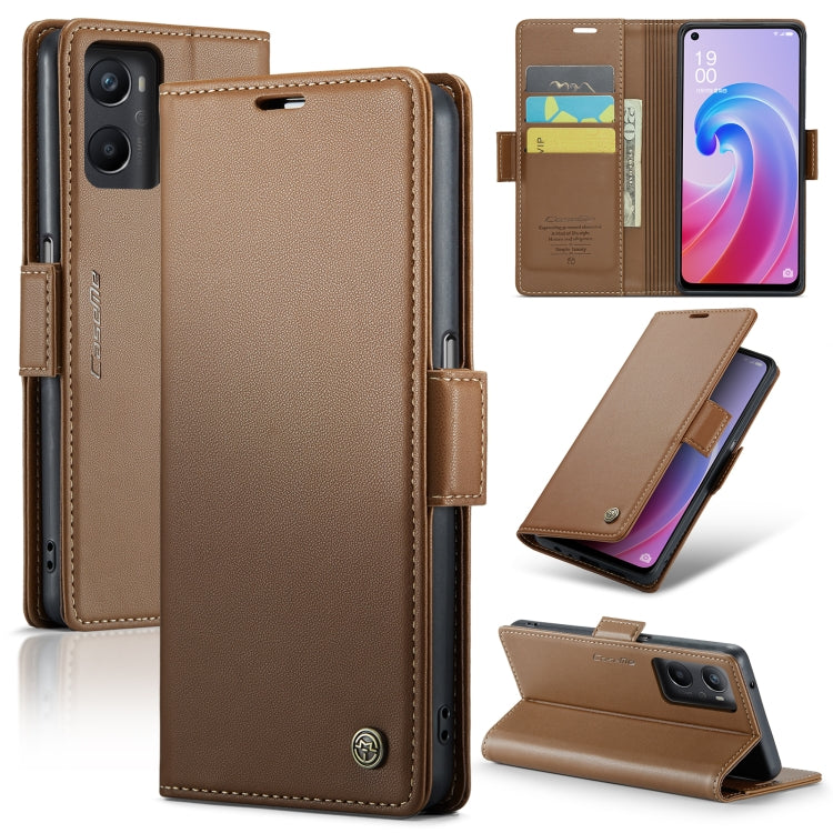 CaseMe 023 Butterfly Buckle Litchi Texture RFID Anti-theft Leather Phone Case, For OPPO Reno8 5G Global, For OPPO A96 4G Global/A36 4G/K10 4G/A76 4G