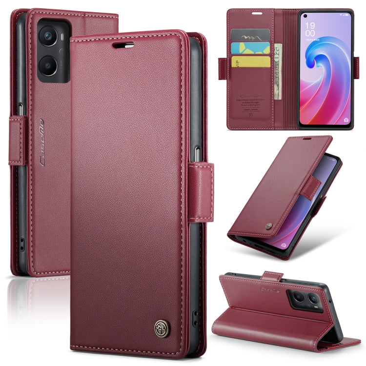 CaseMe 023 Butterfly Buckle Litchi Texture RFID Anti-theft Leather Phone Case, For OPPO Reno8 5G Global, For OPPO A96 4G Global/A36 4G/K10 4G/A76 4G