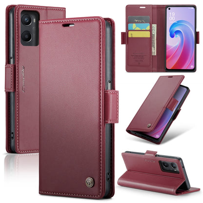 CaseMe 023 Butterfly Buckle Litchi Texture RFID Anti-theft Leather Phone Case, For OPPO Reno8 5G Global, For OPPO A96 4G Global/A36 4G/K10 4G/A76 4G