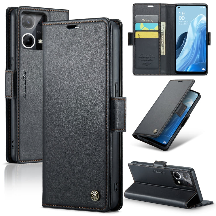 CaseMe 023 Butterfly Buckle Litchi Texture RFID Anti-theft Leather Phone Case, For OPPO Reno8 Lite Global, For OPPO Reno7 4G Indonesia/F21 Pro 4G/Reno8 4G, For OPPO F21 Pro 5G Globa/Reno8 Z Global, For OPPO Reno8 T 5G/A1 Pro 5G